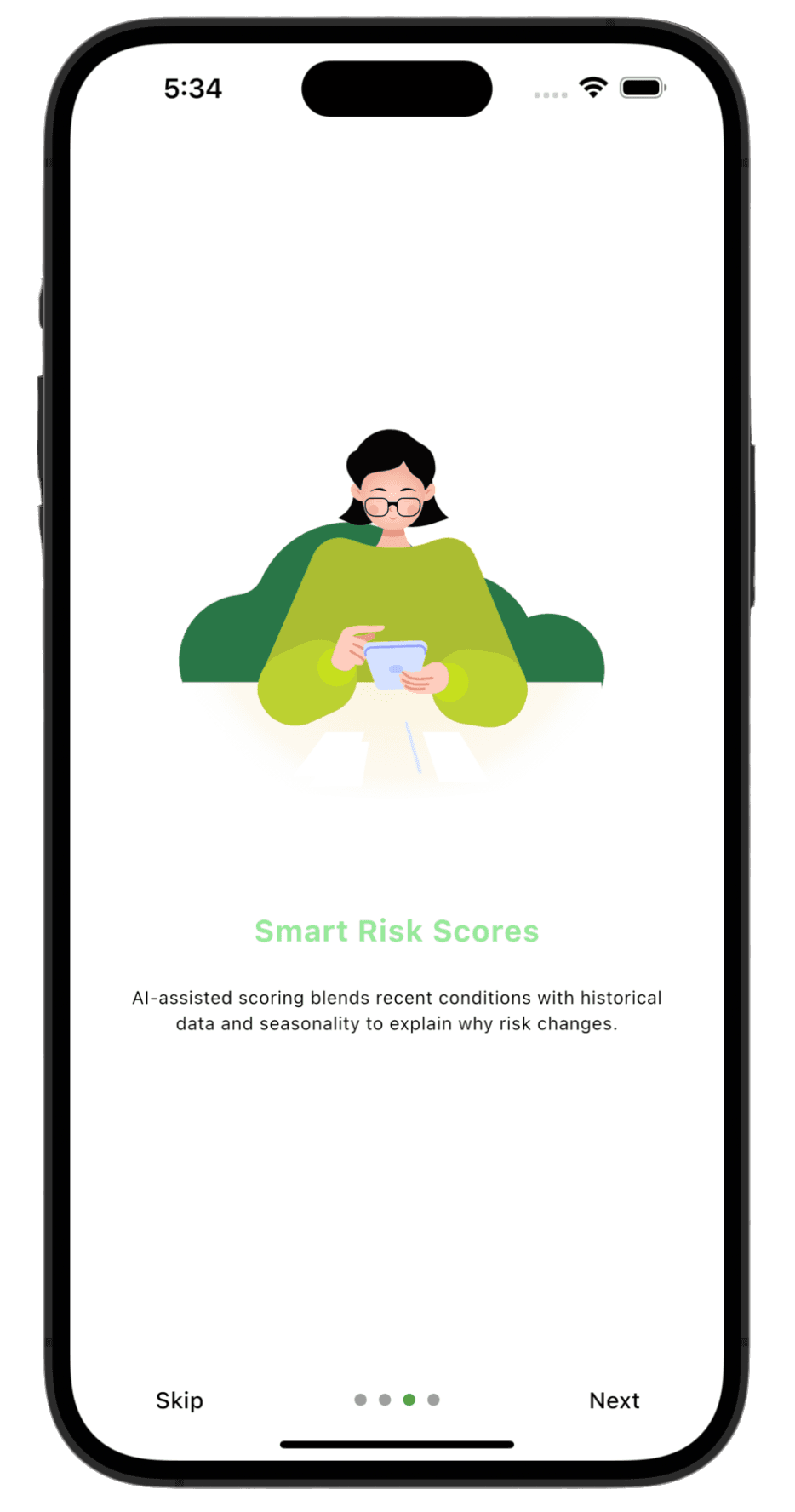 Phone mockup showing Blaze Sentry multi-hazard alerts and settings